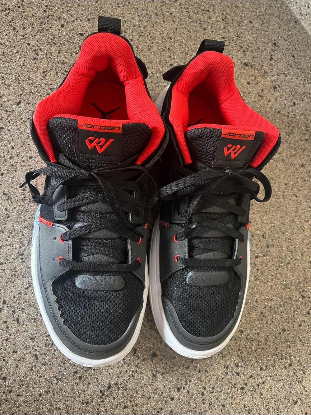 Jordan Men’s Black and Red High-Top Sneakers